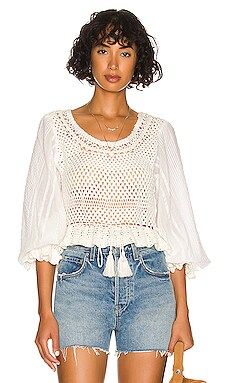 Free People Megan Crochet Top in Ivory from Revolve.com | Revolve Clothing (Global)