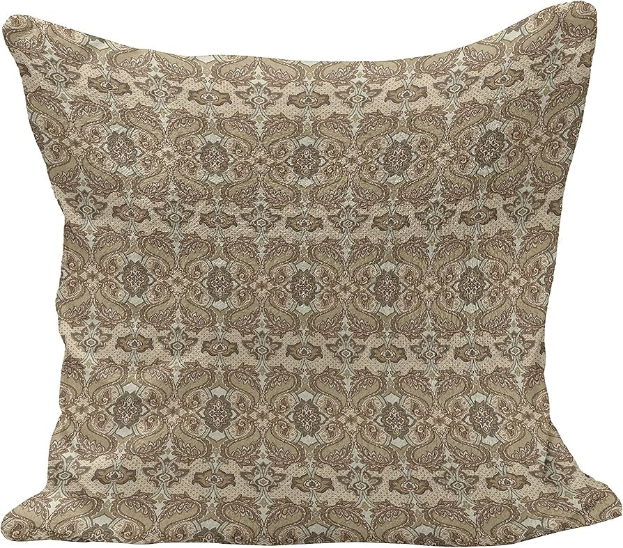 Ambesonne Vintage Flannel Fleece Pillow Cushion Cover, Repetitive Nostalgic Classical Botanical I... | Amazon (US)