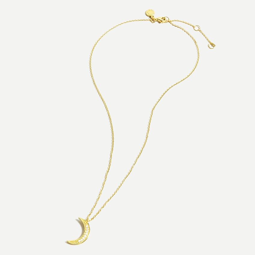 Demi-fine 14k gold crescent pendant necklace | J.Crew US