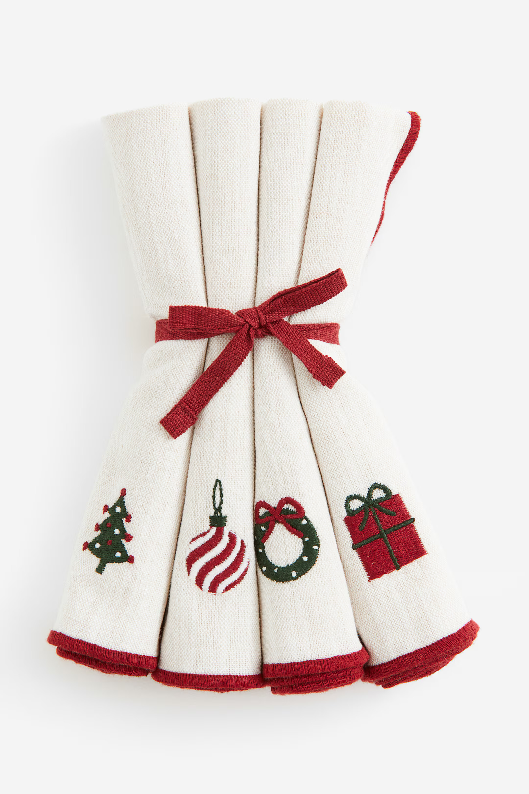 4-pack Embroidered Napkins | H&M (US + CA)