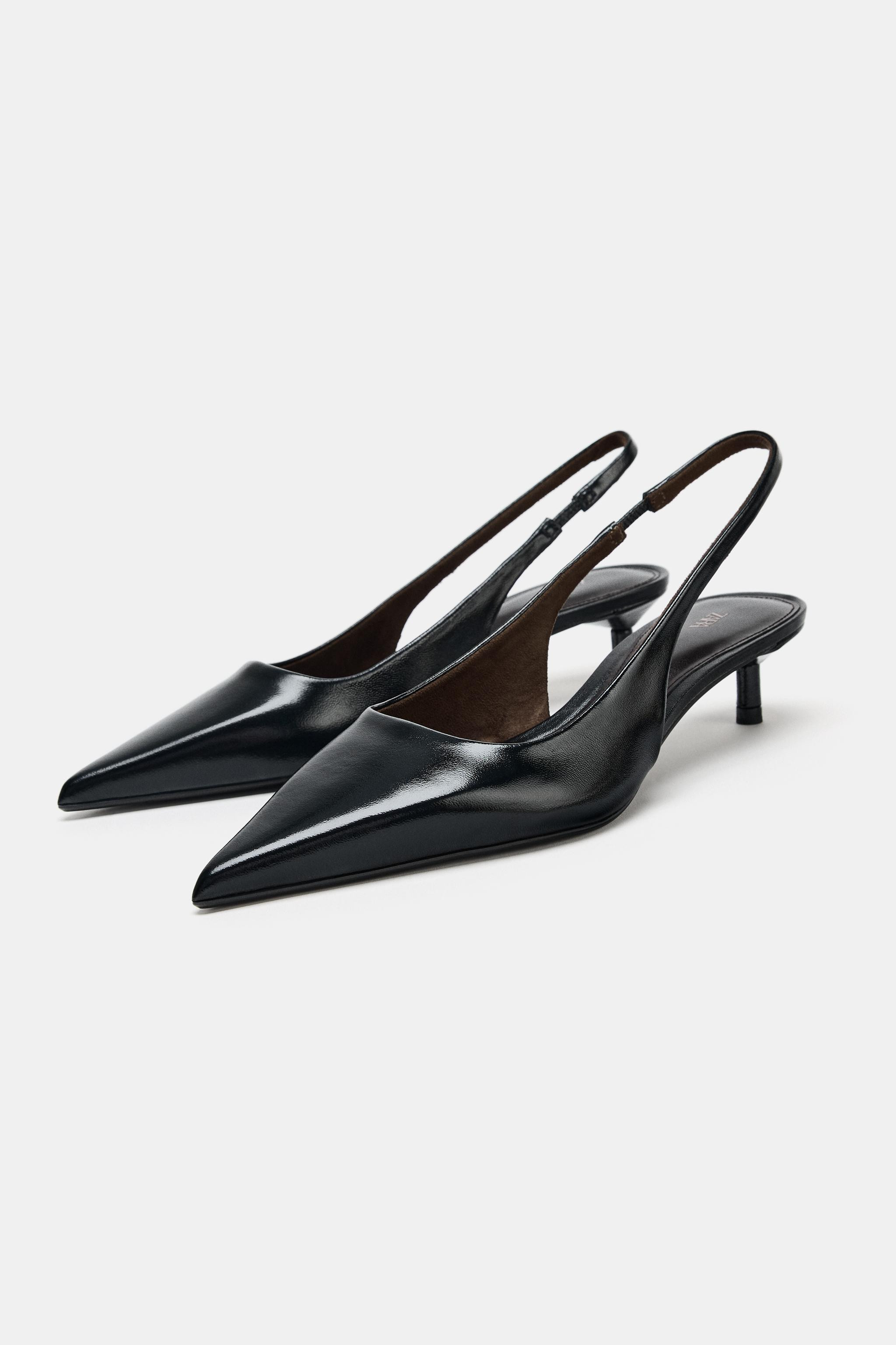 LEATHER SLINGBACK SHOES | Zara US