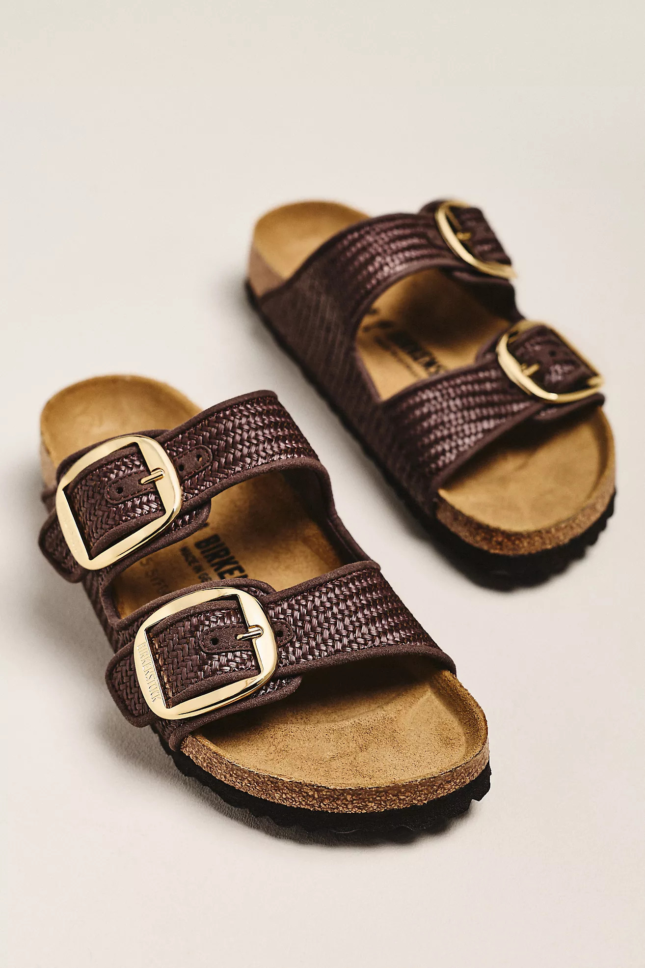Birkenstock Arizona Big Buckle Raffia Sandals | Anthropologie (US)