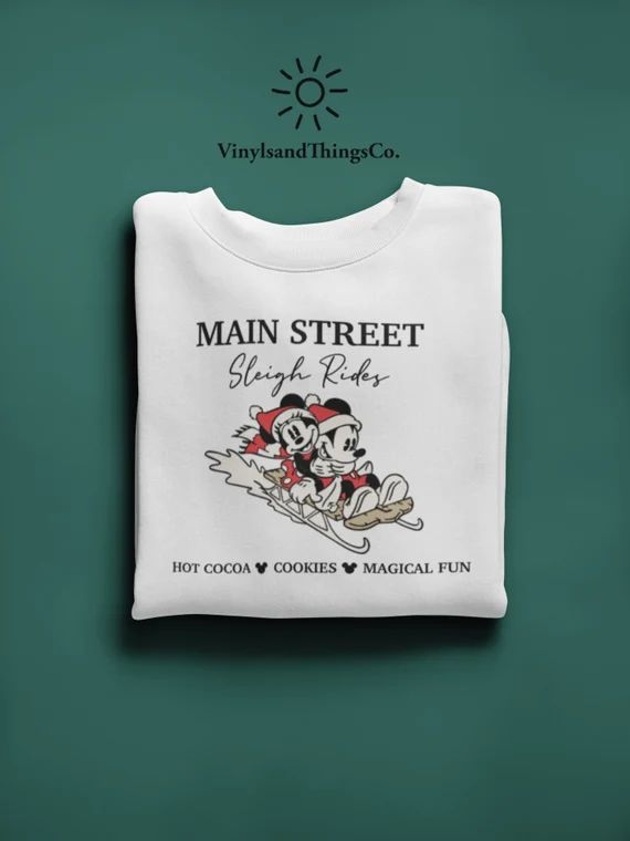 Main Street Sleigh Rides Sweatshirt. Disney Christmas Sweater. Disney Family Vacation Sweatshirt.... | Etsy (US)