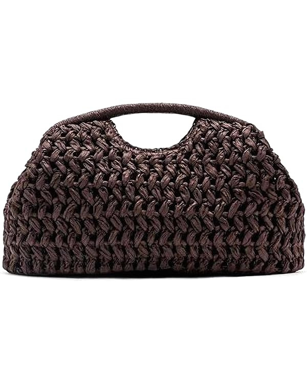 Large Straw Dumpling Clutch Purse for Women,Summer Vacation Beach Hobo Bag,Woven Evening Top Hanl... | Amazon (US)