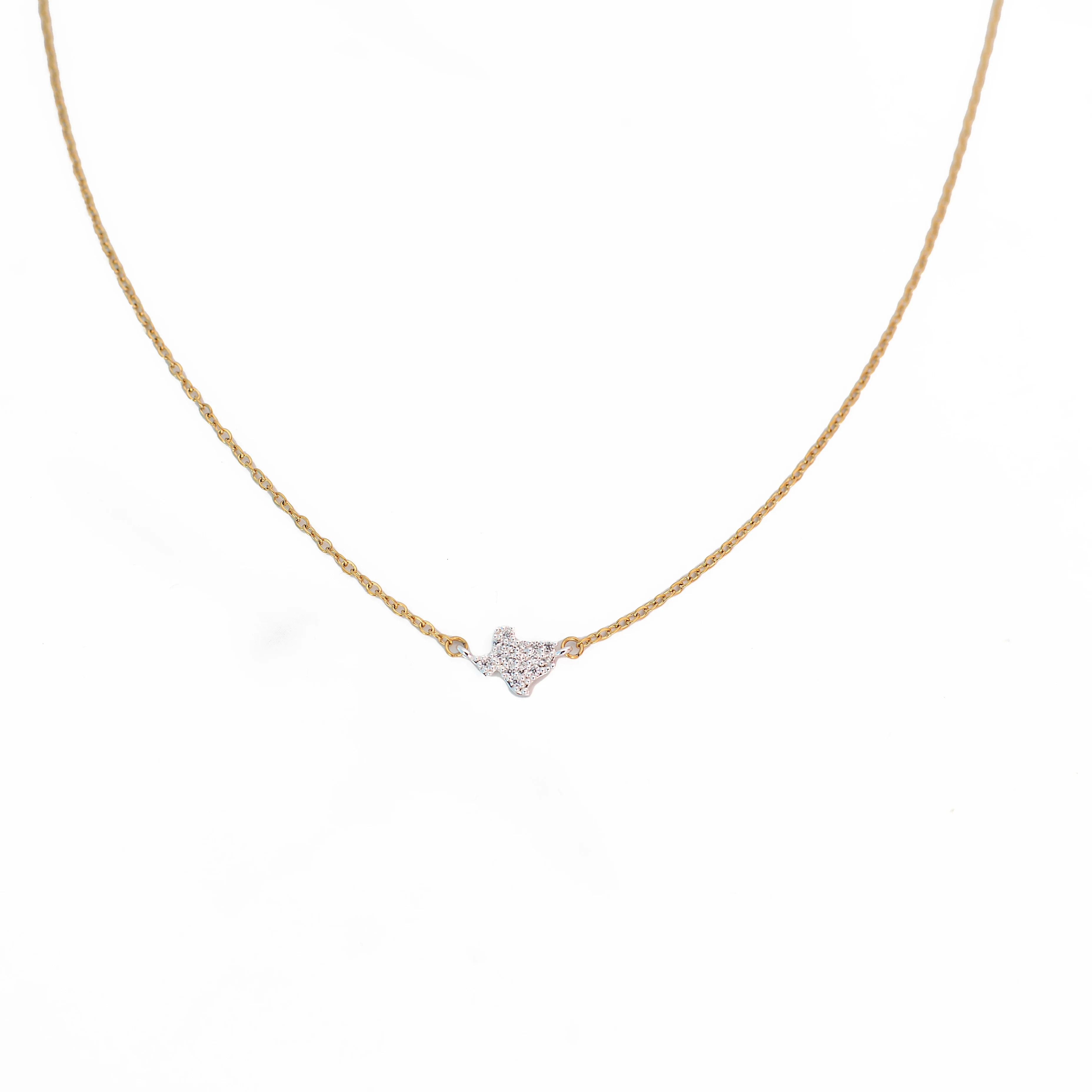 CZ State of Texas Necklace | Golden Thread LLC