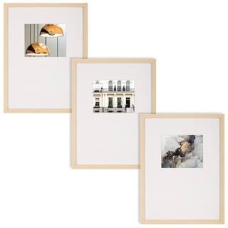 Instapoints Gallery Wall Set with Offset Mat and Hanging Template Beige Picture Frame (Set of 3) ... | The Home Depot