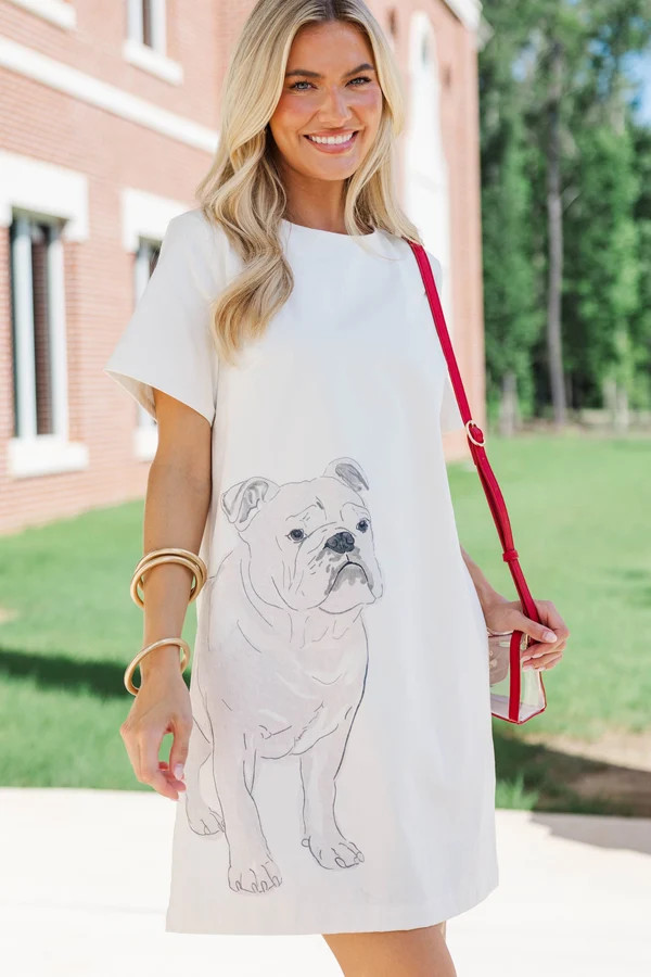 The Front Runner White Bulldog Dress | The Mint Julep Boutique
