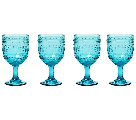 Euro Ceramica Fez 12-oz Wine Goblet Set of 4 - QVC.com | QVC