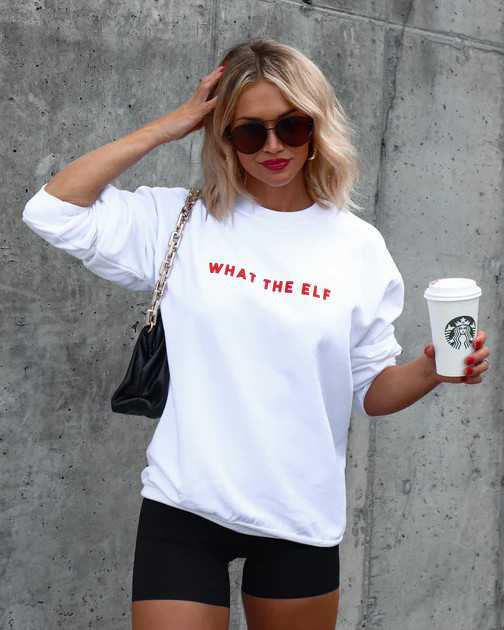 PREORDER - What The Elf Sweatshirt - White | VICI