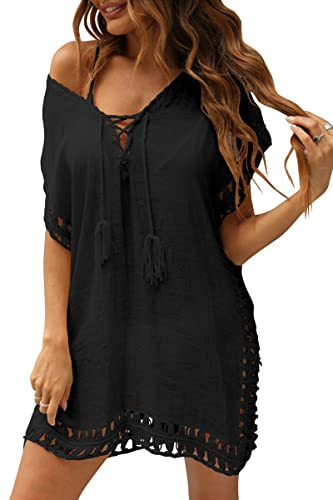Adisputent Womens Swimsuit Cover Ups for Swimwear Crochet Mesh Bathing Suit Coverups Bikini Chiff... | Amazon (US)