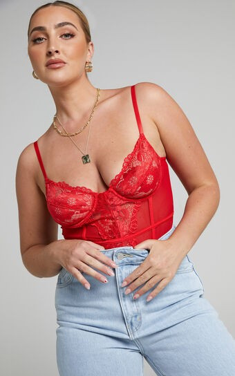 Carmilla Bodysuit in Red Lace | Showpo - deactived