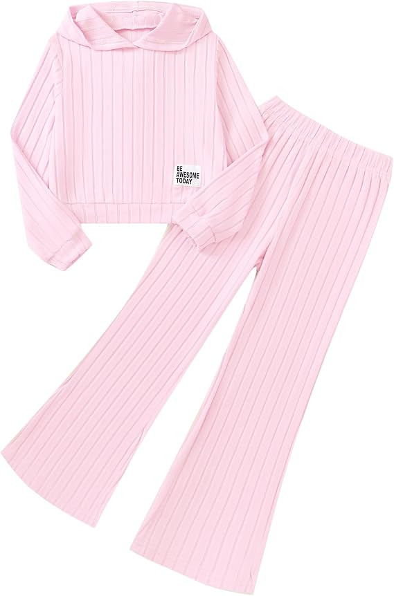Rosibel Girls Clothes Long Sleeve Hoodie and Flared Pants Set for 5-14Y | Amazon (US)
