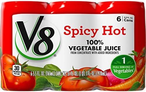 V8 Spicy Hot 100% Vegetable Juice, 5.5 oz. Can (Pack of 48) | Amazon (US)