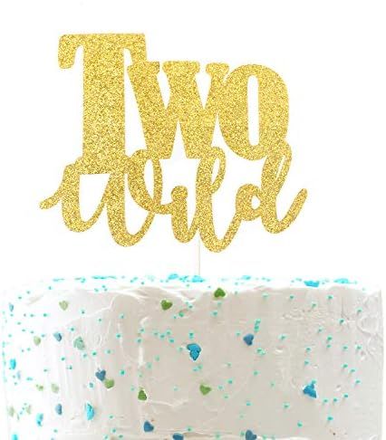 Amazon.com: Two Wild Cake Topper, 2nd Second Birthday Sign,Baby Shower Party Decorations（ Doubl... | Amazon (US)