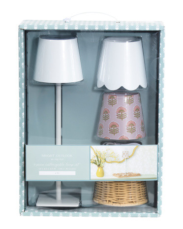 4pc 14in Rechargeable Touch Light With Interchangeable Shades | TJ Maxx