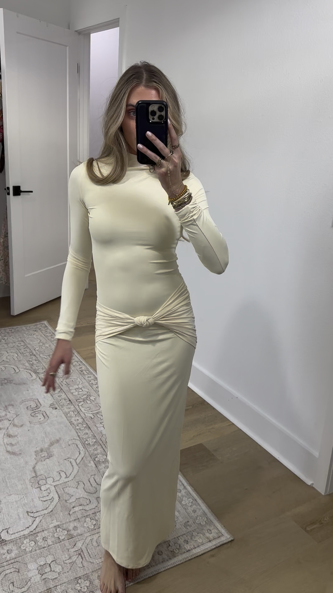 Showpo size XS. This long sleeve midi features a chic knot detail that cinches the waist, adds shape, and flatters every curve, while the sleek silhouette keeps it polished for work, weddings, and everything in between. The soft neutral tone pairs effortlessly with your favourite Dresses in rotation, and the midi length brings that elevated, effortless vibe.
Style the Amelita with trending mesh flats for a modern finish, or lean into high shine accessories to dial up the glam. Whether you’re going minimalist or leaning into boho revival energy, this piece is your go-to for refined versatility.

#LTKFindsUnder100 #LTKWedding #LTKootd