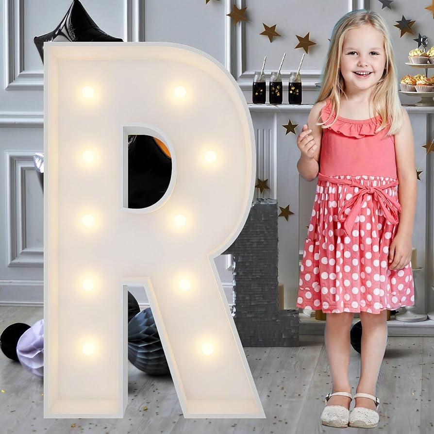 3FT Marquee Light Up Letters R, Big Marquee Letter for Baby Shower Birthday Engagement Wedding Ma... | Amazon (US)