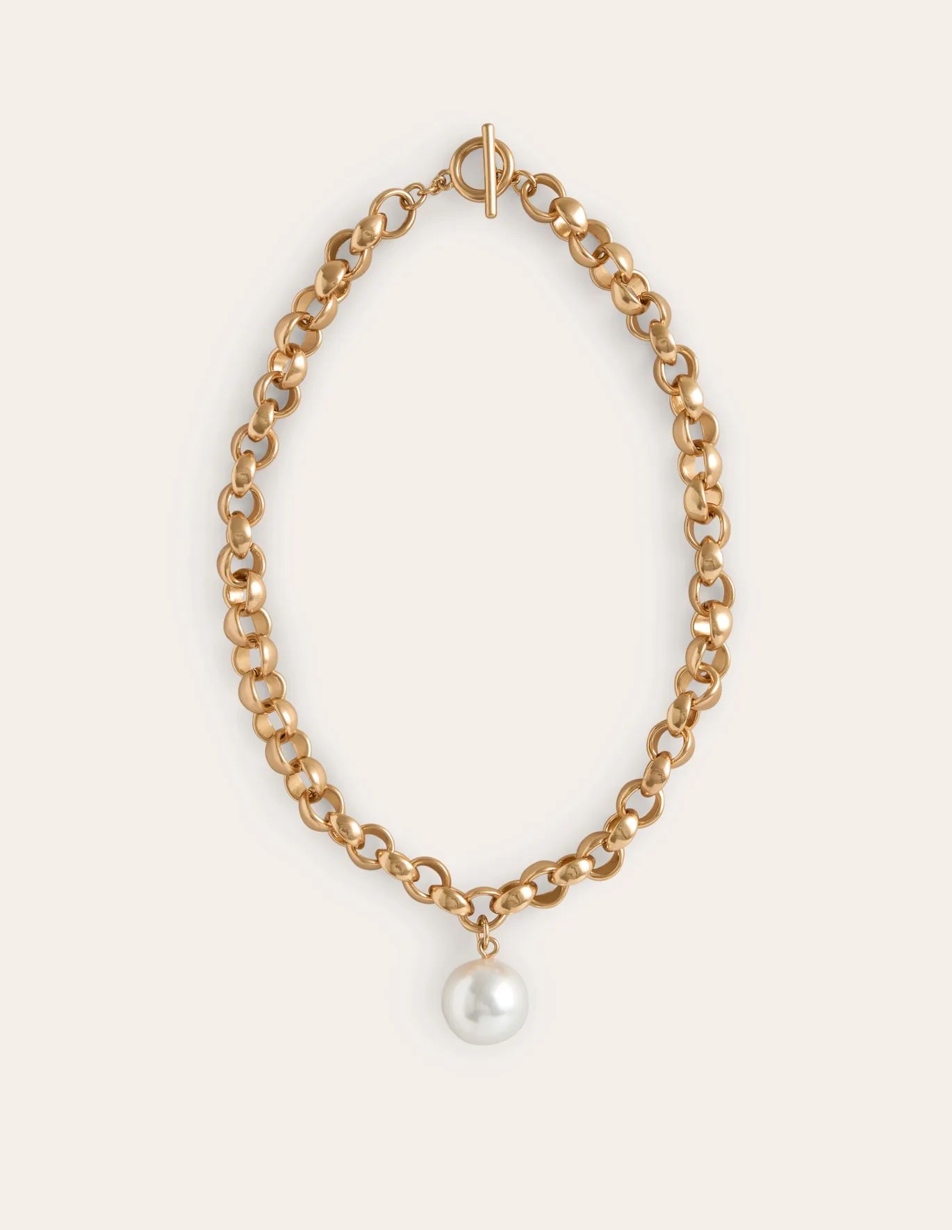 Chunky Faux Pearl Necklace - Gold | Boden US | Boden (US)