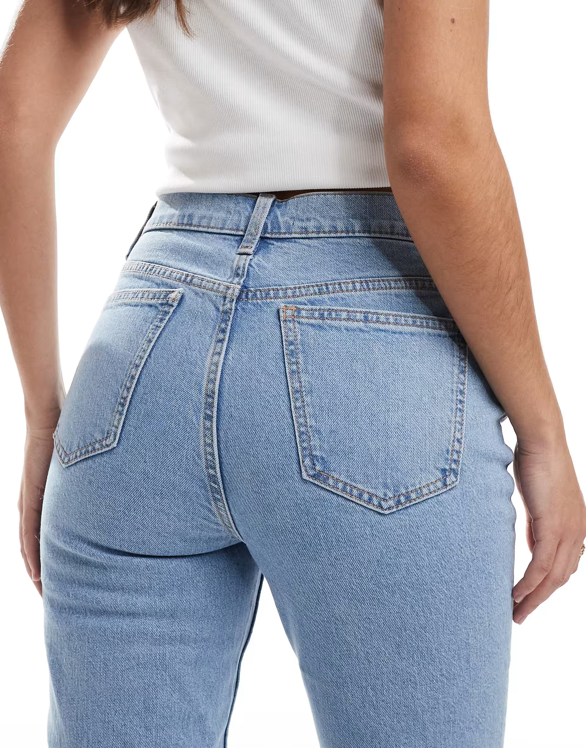 ASOS DESIGN mid rise flare jeans in pale wash | ASOS | ASOS (Global)