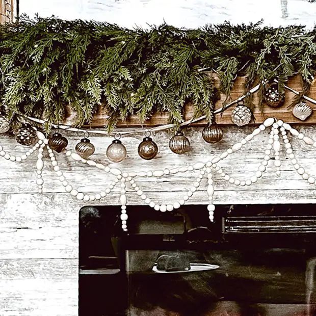 Embossed Glass Ornament Garland | Antique Farm House