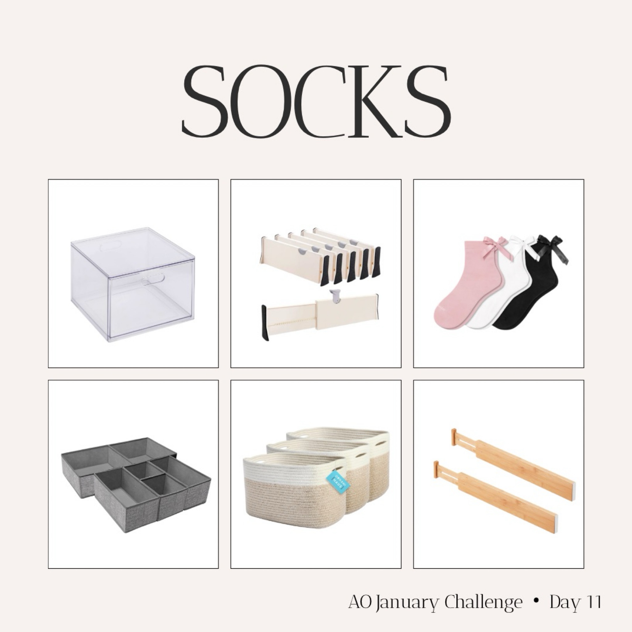 🧦 SOCKS🧦 Day 11 of the #aullorganizedchallenge.

Got 15 minutes? Let’s declutter! 👊🏼

1. Have a trash bag and donation bin handy.

2. Empty the entire drawer.

3.Make your categories:

▪️KEEP
▪️TRASH
▪️DONATE

4. Sorry, people probably don't want your super gross/ripped up socks. 😞 But if you have some in good condition those are great items to donate! They’re often in high demand.

5. Put everything back! You did it! 🙌🏼

6. Not loving your current storage situation? Look at today's Favorite Product post for ideas. 💁🏻‍♀️


#LTKHome #LTKStyleTip #LTKFamily