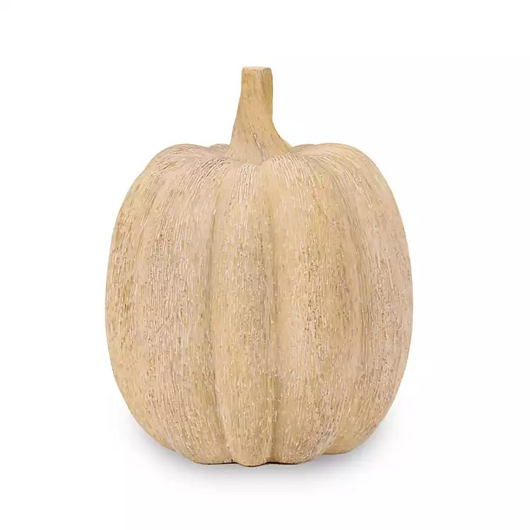 Natural Carved-Look Resin Harvest Pumpkin, 8-inch | Kirklands