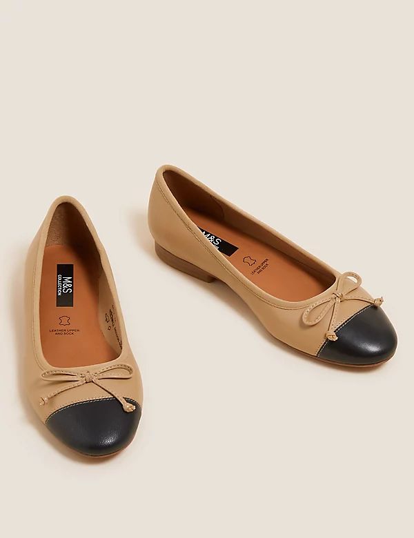 Leather Bow Ballet Pumps | Marks and Spencer US