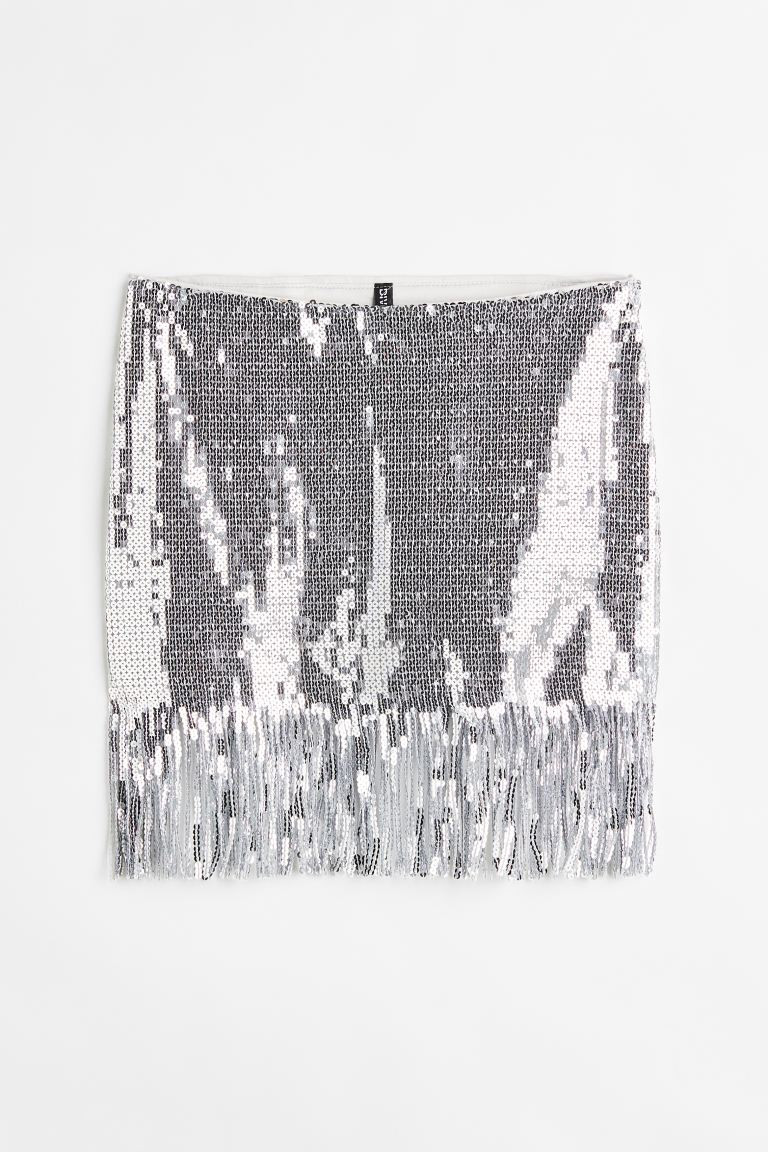 Fringe-trimmed Sequined Skirt | H&M (US + CA)