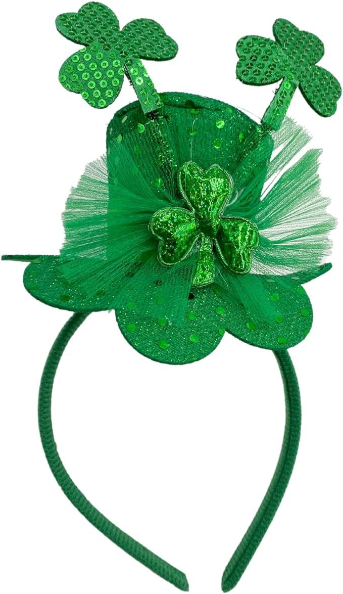 Needzo St. Patrick's Day Sequin Headband, Green Hair Accessory for Holidays and Themed Parties, O... | Amazon (US)