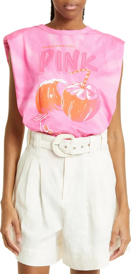 FARM Rio Pink Coconut Padded Organic Cotton Graphic Muscle T-Shirt | Nordstrom | Nordstrom
