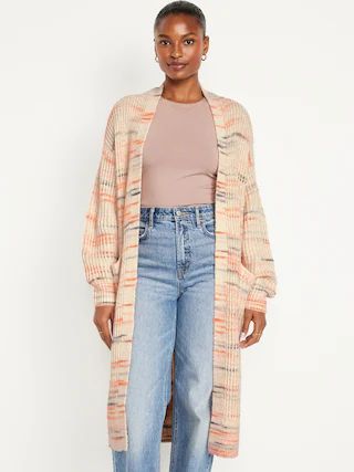 Cozy Long-Line Cardigan Sweater for Women | Old Navy (US)