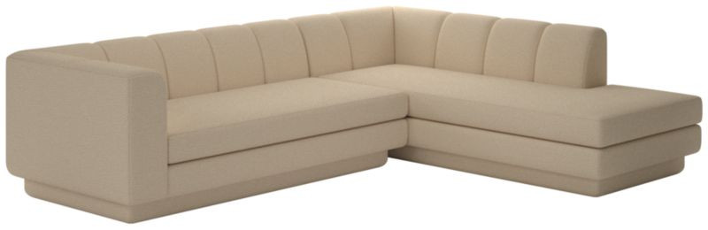 Yarrow 2-Piece L-Shaped Camel Woven Fabric Sectional Sofa with Right-Arm | CB2 | CB2