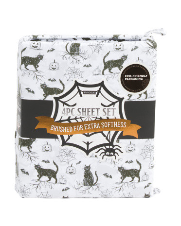 Good Luck Halloween Cat Sheet Set | TJ Maxx