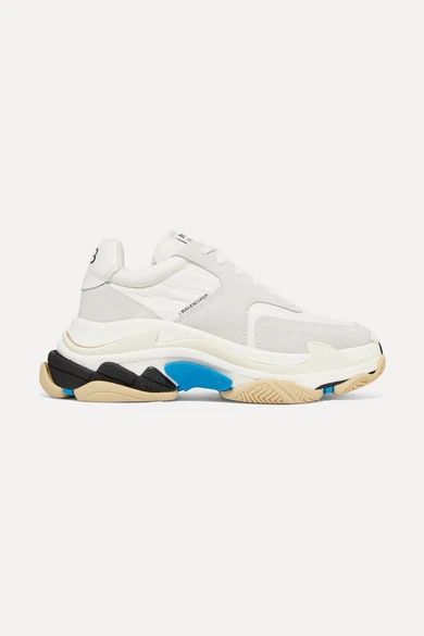 Balenciaga - Triple S Leather And Suede Sneakers - White | NET-A-PORTER (UK & EU)