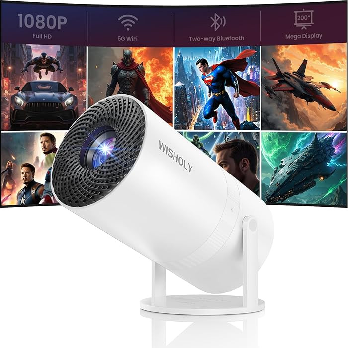 Mini Projector with WiFi and Bluetooth, Portable Movie Projector with 180° Rotatable, 1080P HD S... | Amazon (US)