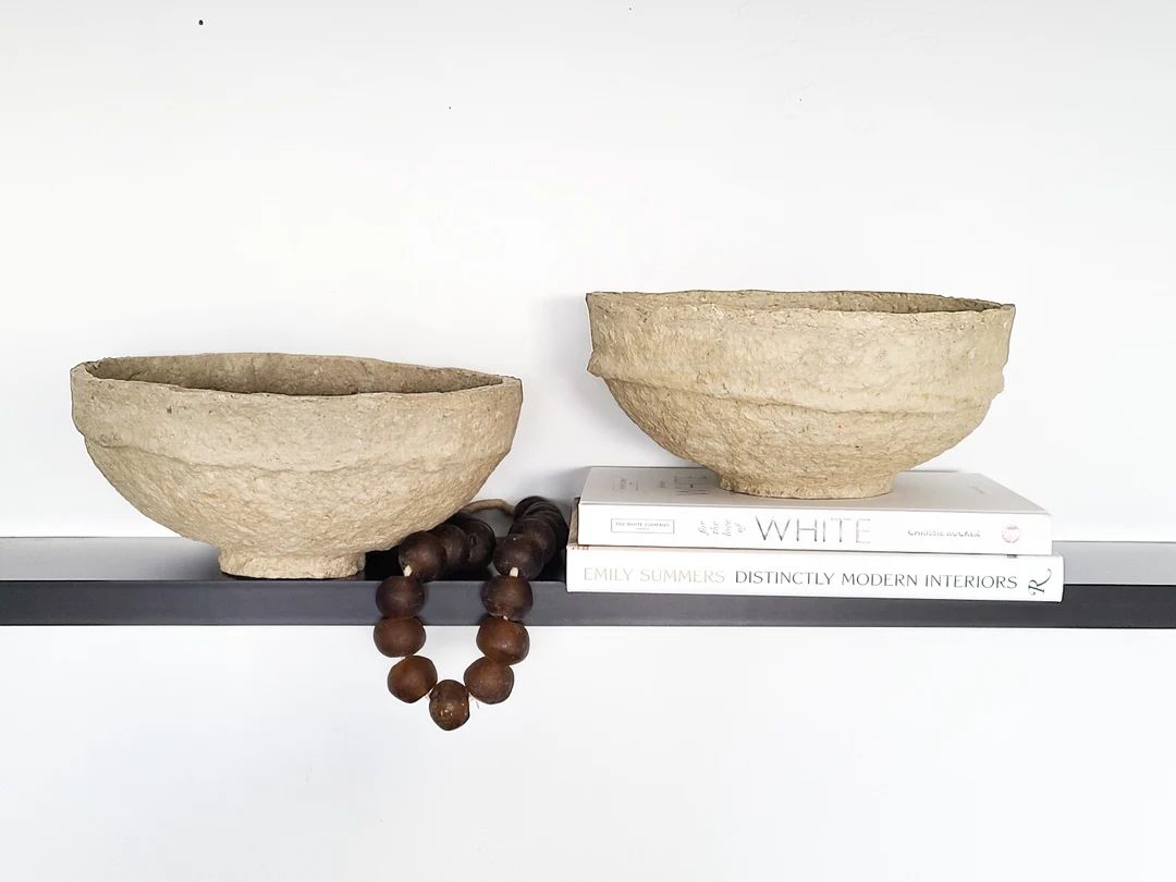 Paper Mache Bowl, Decorative Bowl, Primitive Decor, Wabi Sabi, Shelf Decor, Rustic Bowl - Etsy | Etsy (US)