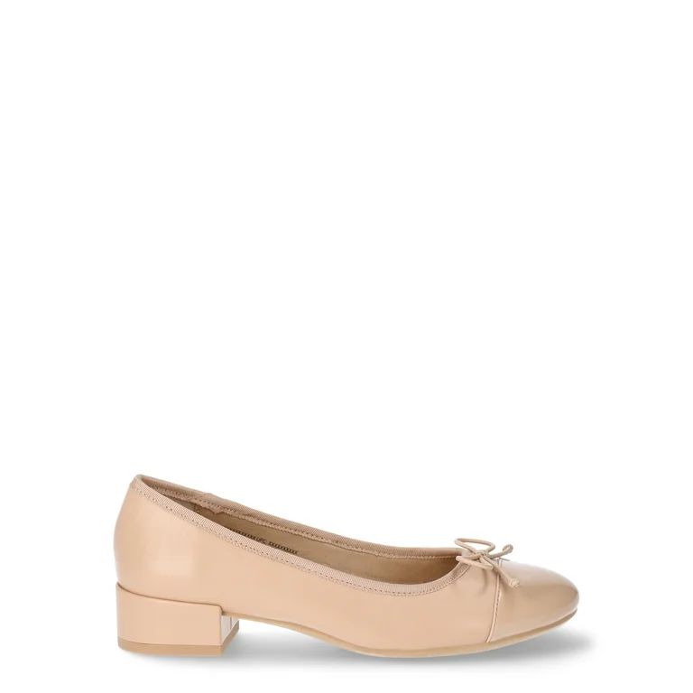 Time and Tru Women's Ballet Block Heel Pumps, Sizes 6-11 | Walmart (US)