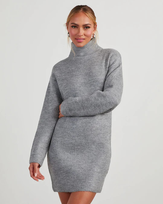 Uptown Girl Mock Neck Sweater Dress | VICI
