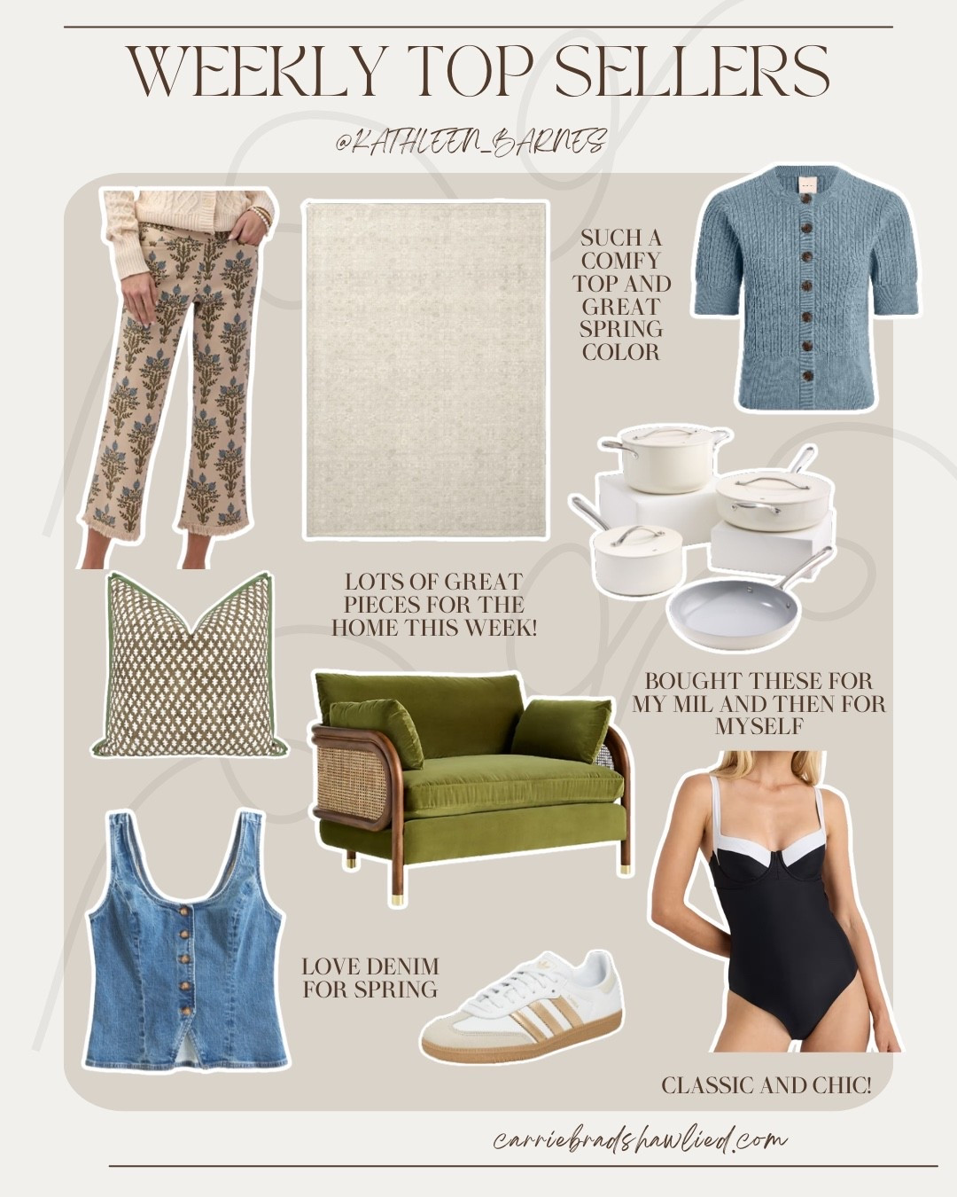 Lots of home goods and spring fashion pieces - last weeks most loved by CBL gals 