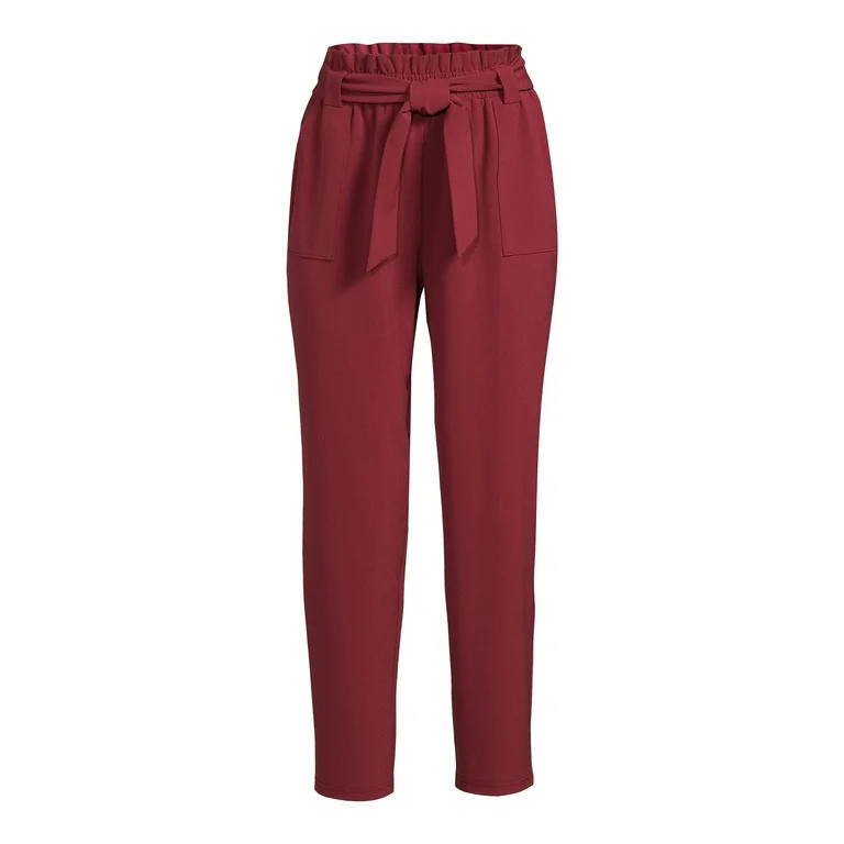 Nine.Eight Women’s Cropped Paper Bag Waist Pants | Walmart (US)