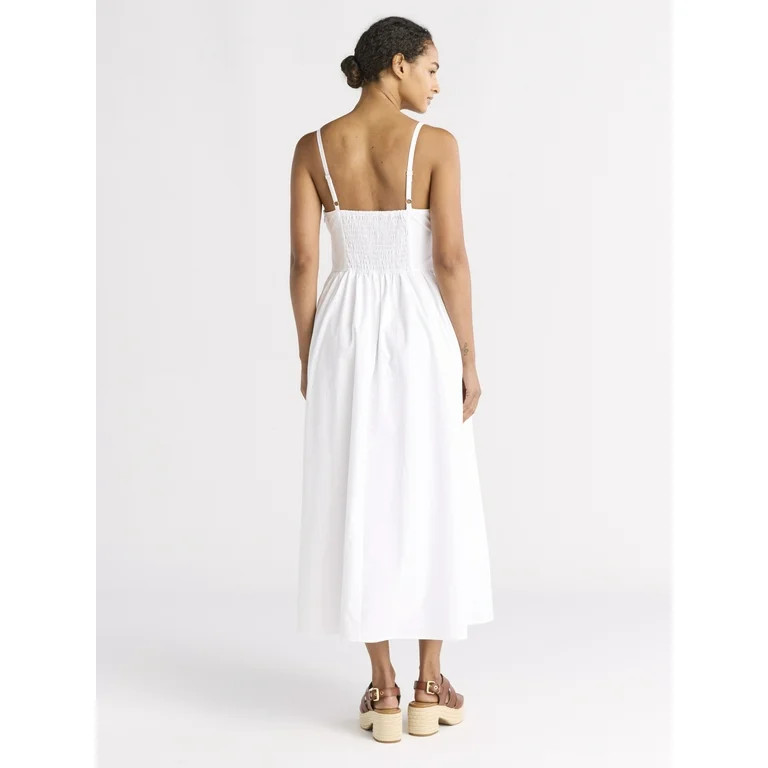 Free Assembly Women's Cotton Milkmaid Corset Maxi Dress, Sizes XS-XXXL | Walmart (US)