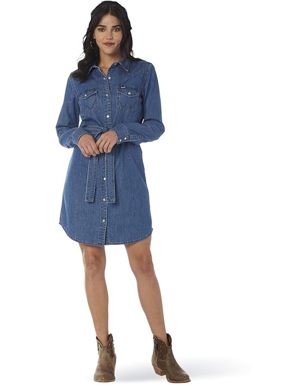 Wrangler Women's Denim Snap Dress | Amazon (US)