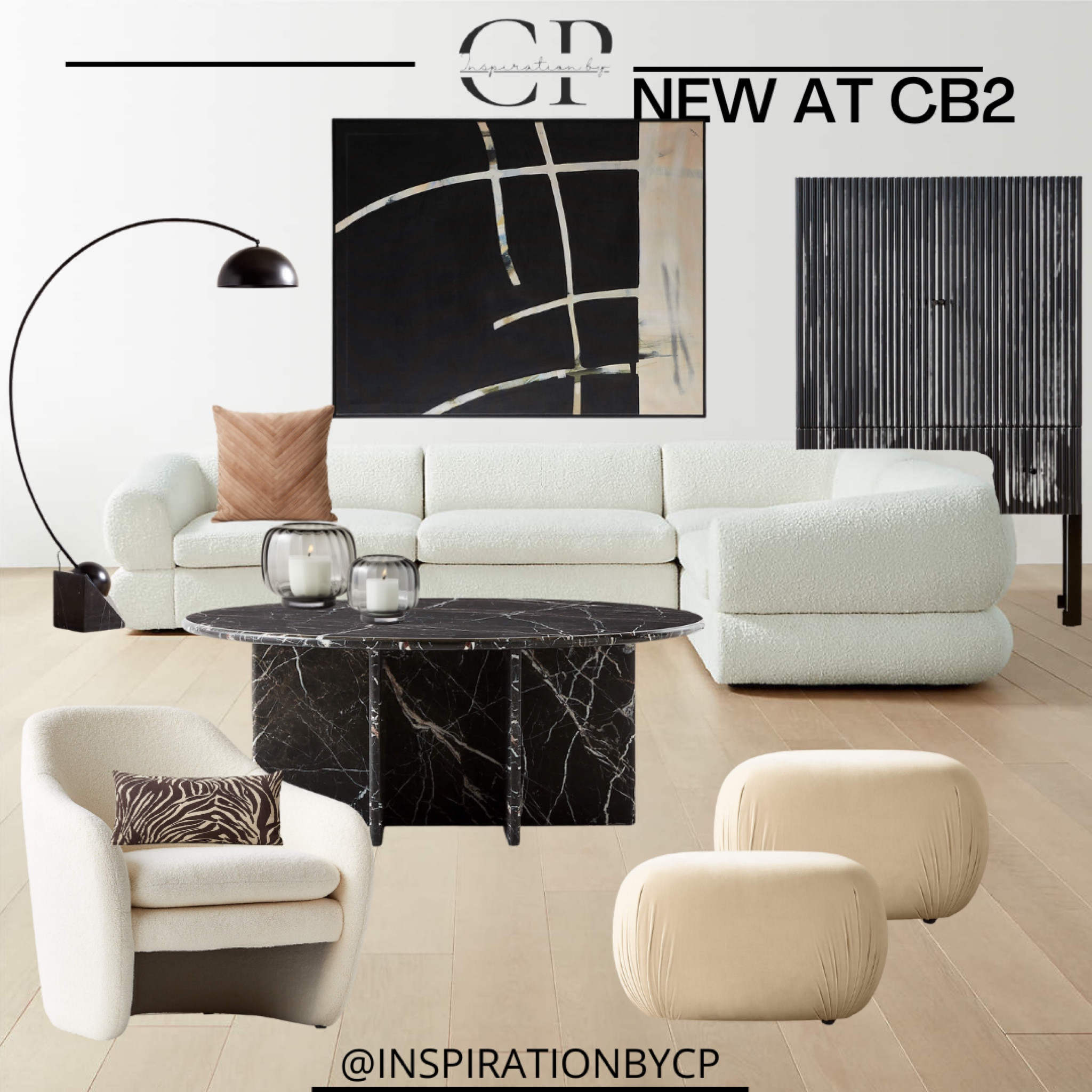 CB2 NEW COLLECTION 
#homedecor #cb2 #modernhome #neutralhome #bouclefurniture #marbletable #blackmarble #floorlamp #sherpa #ottoman

#LTKFind #LTKhome #LTKstyletip