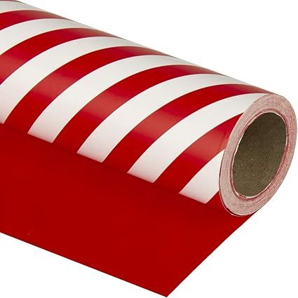 WRAPAHOLIC Reversible Wrapping Paper - Red and Stripes Design for Birthday, Holiday, Wedding, Bab... | Amazon (US)