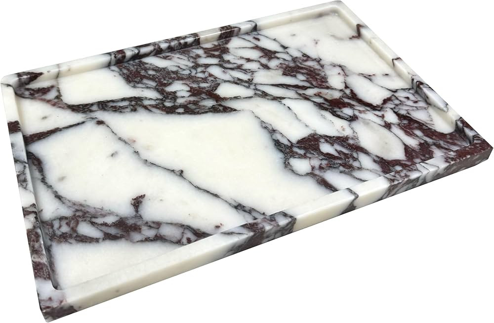 Marble Tray, 100% Genuine Natural Marble Stone Trays, Marble Trays for Decor Vanity, Bathroom Cou... | Amazon (US)