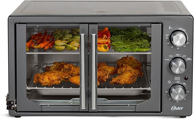 Oster Extra-Large 42L French Door Countertop Toaster Oven, 6-in-1 Air Fryer Oven with Air Fry Rac... | Amazon (US)