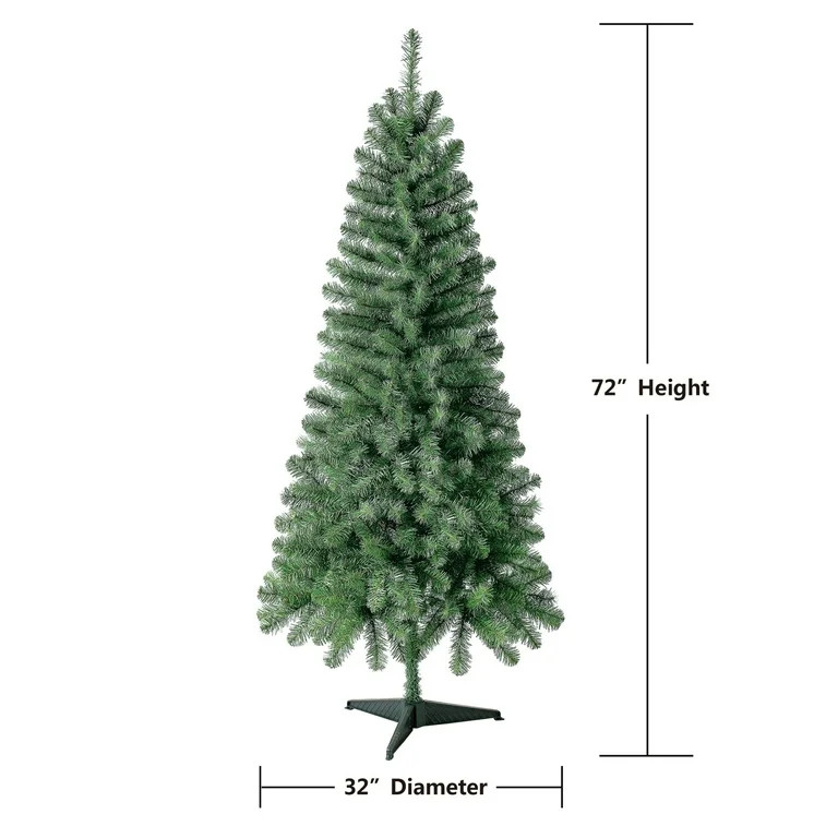6 ft Non-Lit Wesley Pine Green Artificial Christmas Tree, by Holiday Time | Walmart (US)