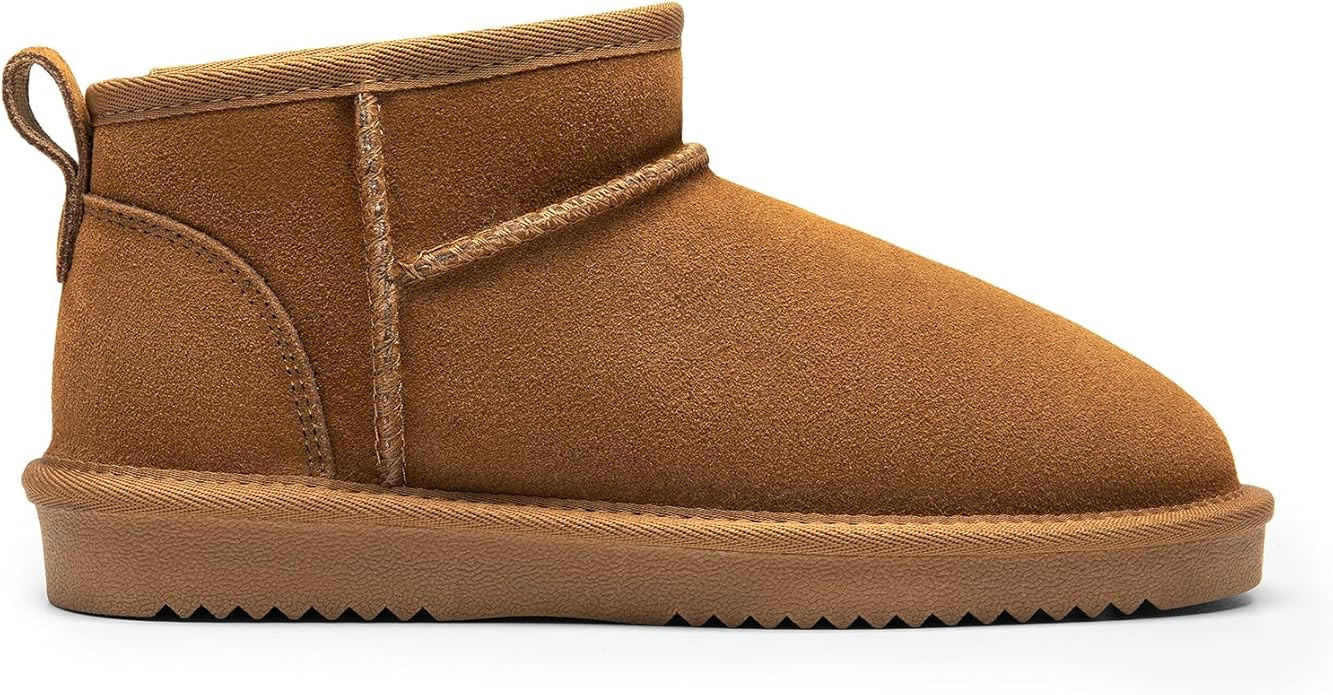 DREAM PAIRS Ankle Winter Boots for Women Genuine Suede Faux Fur Lining Water Resistant Warm Snow ... | Amazon (US)