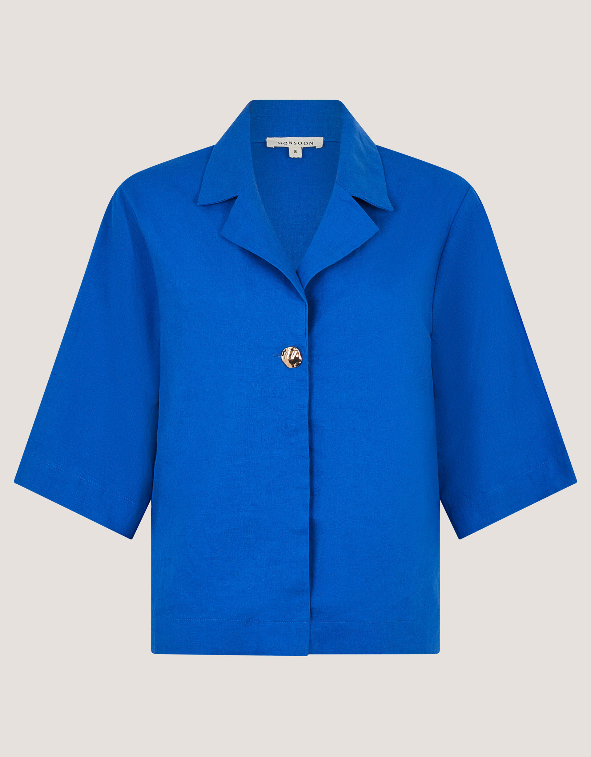 Emily Linen Blend Shirt Blue | Monsoon (UK)
