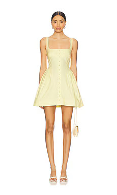 Free People Astrid Oxford Mini Dress in Banana Cream from Revolve.com | Revolve Clothing (Global)